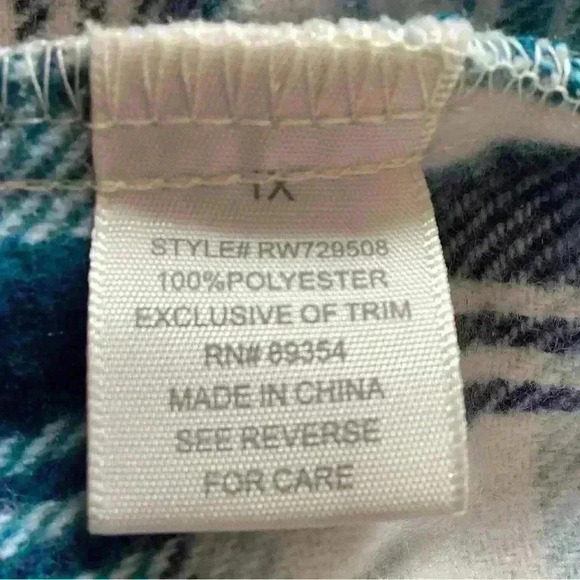 NWT Common Stitch Long Sleeve Hooded Plaid Flannel Soft jacket  Size 1X - Picture 7 of 9